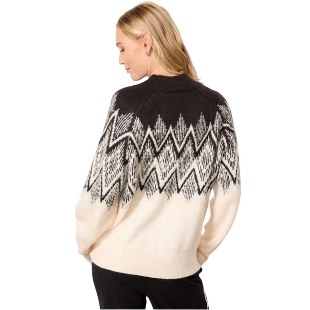 VARLEY Siren Relaxed Black and Cream Jacquard Women's Sweater- S - Picture 2 of 16